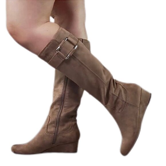 IMPO GENIA Women's Wide Calf Memory Foam Wedge Boots - Picture 2 of 9